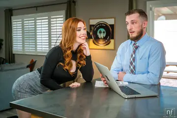 Nala Brooks – Busty Redhead MILF Spreads Her Legs and Fucks on the Sofa