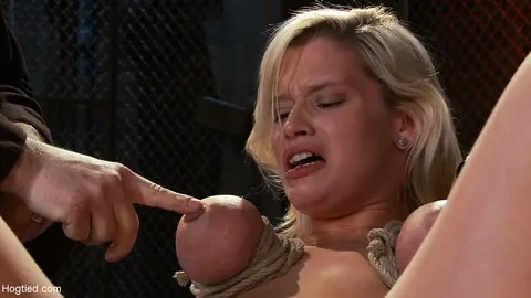 Lacey Jane: Tall Blonde Masturbates While Bound and Spreads Wide – photo 16 of 17