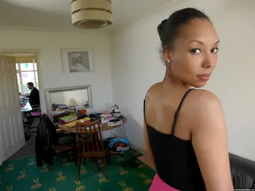 Chade Rose – Thick Ebony Woman in Stockings Peels Down Her Panties for Sex