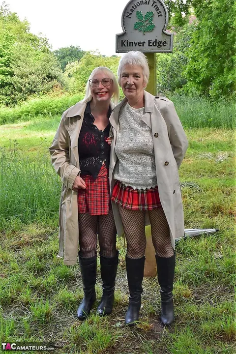Mature British Blonde Flashes Her Tits in Public Park – photo 1 of 16