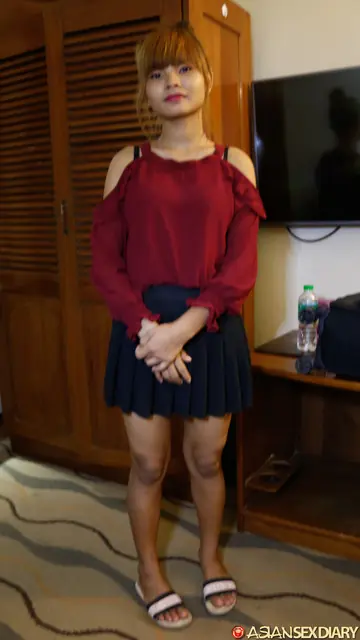 Petite Asian MILF Strips and Gives a Sloppy Blowjob Before Fucking in POV