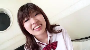 Ai Okada – Asian Brunette Sucks Cock and Masturbates in Her Skirt