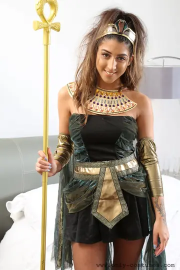 Alexa Campbell – European Brunette Strips Off Her Cosplay Costume and Panties