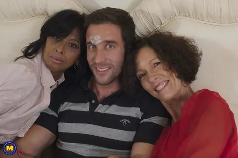 Short-Haired European Housewife and British MILF Share a Gigolo – photo 1 of 17