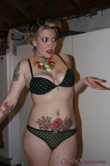 Candy Monroe – Blonde MILF in Lingerie Swallows Black Man's Cum After Sex