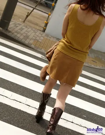 Kurara – Skinny Japanese Redhead Strips Out of Her Panties and Boots in the Bedroom