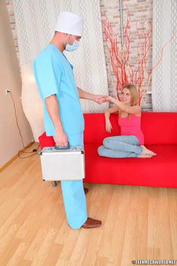 Petite Redhead Strips Out of Her Jeans for Anal Sex with Doctor