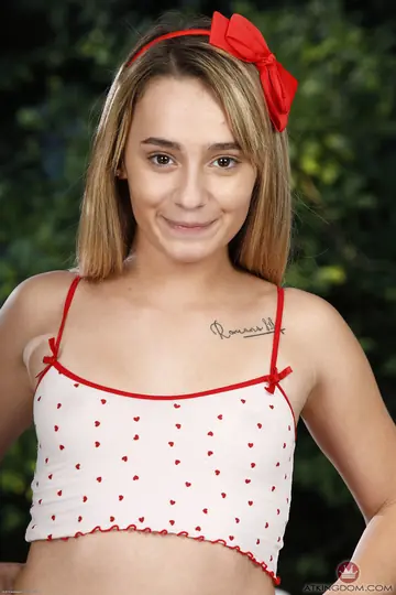 Anna Mae – Petite Blonde with Short Hair Undresses and Spreads