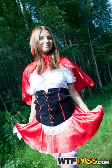 Redhead in Costume Sucks Cock and Takes Anal Outdoors