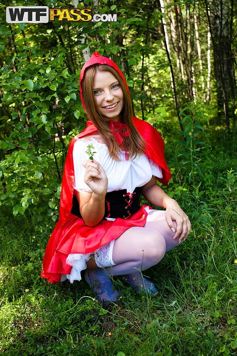 Lupe Burnett: Redhead in Costume Sucks Cock and Takes Anal Outdoors – photo 3 of 16