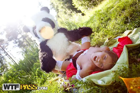 Lupe Burnett: Redhead in Costume Sucks Cock and Takes Anal Outdoors – photo 13 of 16