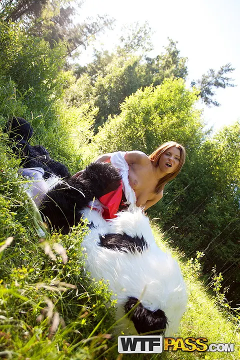 Lupe Burnett: Redhead in Costume Sucks Cock and Takes Anal Outdoors – photo 16 of 16