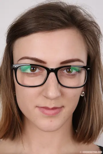 European Woman in Glasses and Panties Spreads Her Pussy