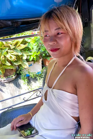 Skinny Thai with Short Hair Gives a Blowjob and Takes Anal Outdoors