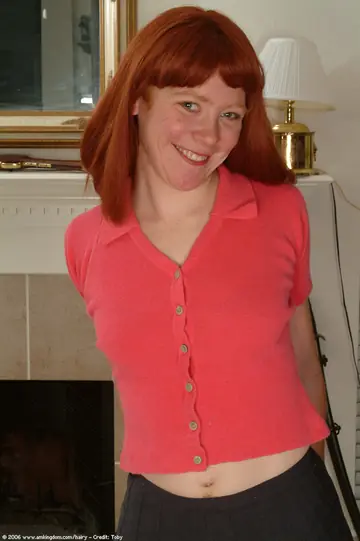 Pale European Redhead in Panties Spreads Her Hairy Pussy