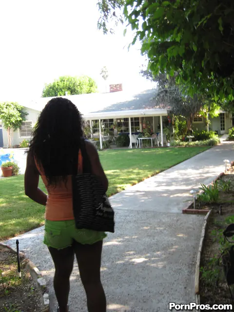 Ms Platinum: Ebony MILF Sucks Cock and Takes a Facial Outdoors – photo 1 of 20