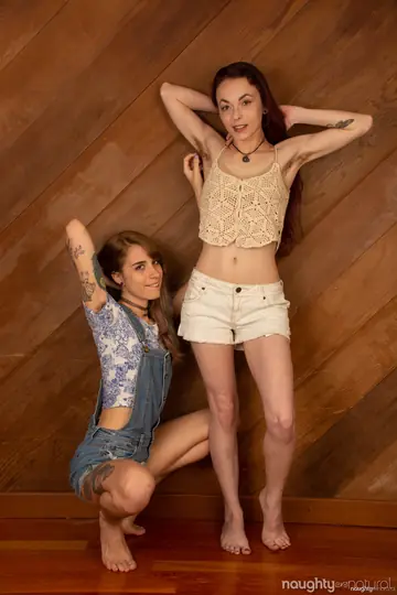 Pearl Sage – Hairy Russian Lesbians in Shorts Lick and Finger Each Other