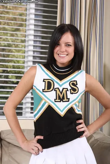 Stephanie Sage – Mature Brunette in Uniform and Panties Spreads Her Shaved Pussy