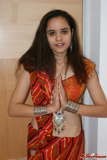 Jasmine Mathur – Indian Brunette in a Skirt and Panties Reveals Her Natural Tits