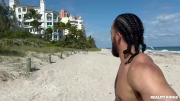 Armani Black – Busty MILF in a Bikini Takes Interracial Anal on the Beach