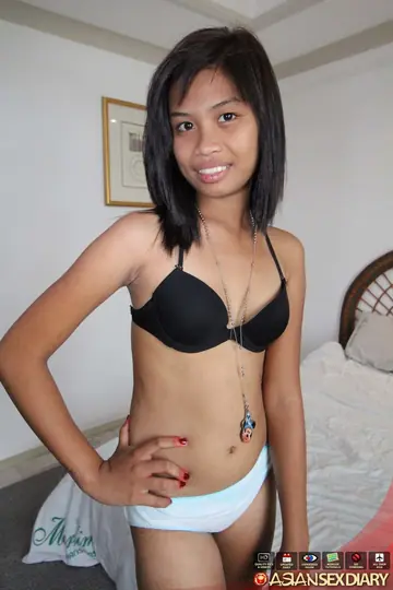 Slim Asian Brunette Has Sex and Spreads Her Hairy Pussy in the Bedroom