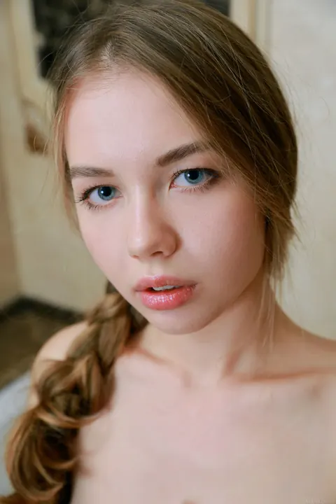 Camilla Stan: Russian Brunette with Big Natural Tits Strips in the Bathroom – photo 5 of 20