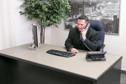 Natalie Monroe: Brunette Flashes Her Natural Tits in the Office – photo 12 of 16