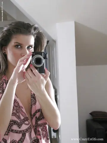 Patti Page – Brunette Babe with Big Natural Tits Takes a Mirror Selfie in Heels