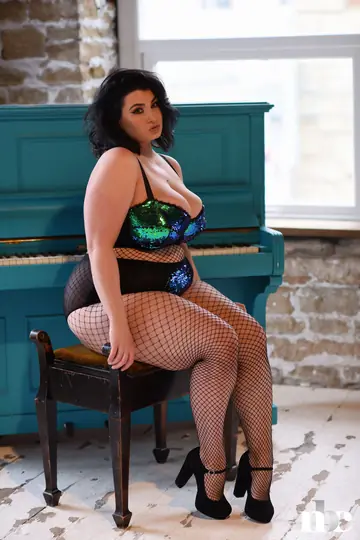 Mature BBW Strips Out of Her Fishnet Lingerie Showing Her Big Tits