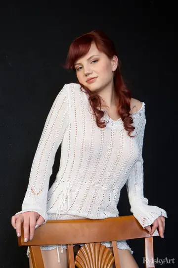 European Redhead in Socks Shows Off Her Big Tits and Nipples