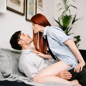 Lucy Huxley – Slim European Redhead Rides Him Cowgirl Style