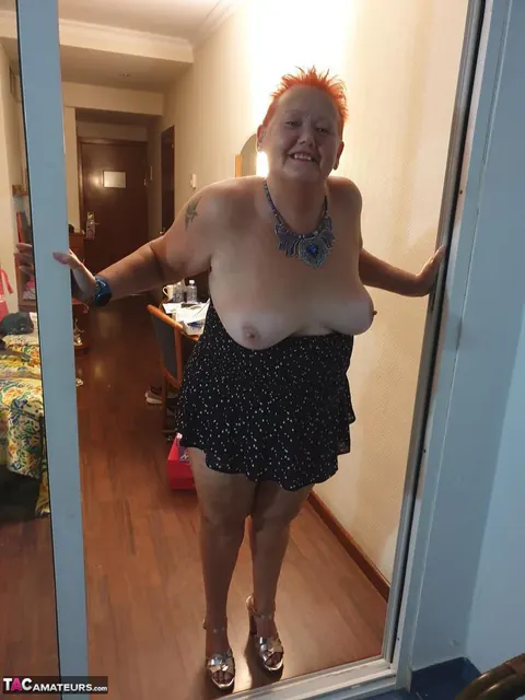 Valgasmic Exposed: BBW Redhead in Heels Presses Big Tits and Spreads Wide – photo 17 of 20