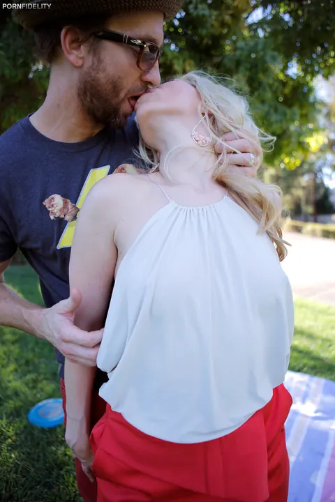 Ashley Fires: Thick Blonde MILF Rides Cowgirl Outdoors – photo 1 of 21