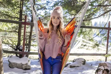Caroline Mayer – Blonde Curly Woman Strips Out of Her Jeans Outdoors