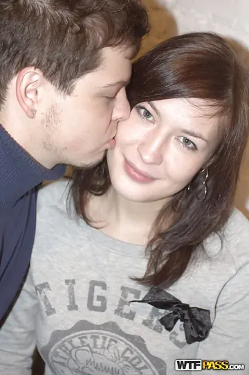 Amateur Brunette in Jeans Sucks Cock and Gets Fucked Doggy Style