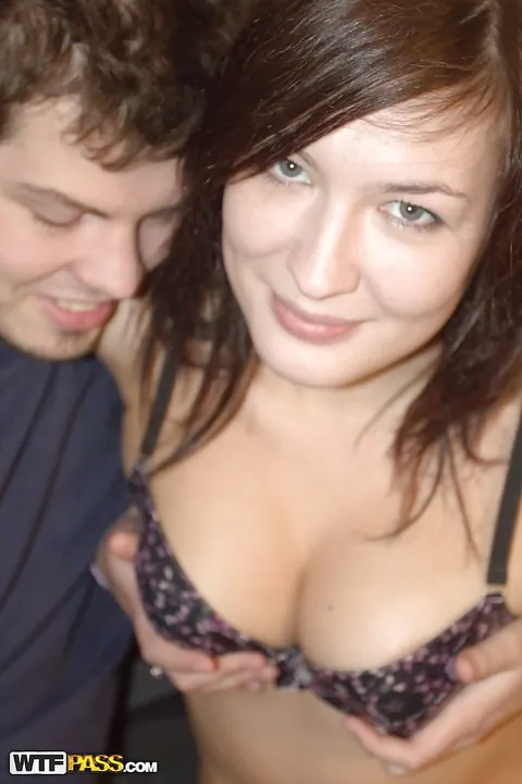 Amateur Brunette in Jeans Sucks Cock and Gets Fucked Doggy Style – photo 7 of 16
