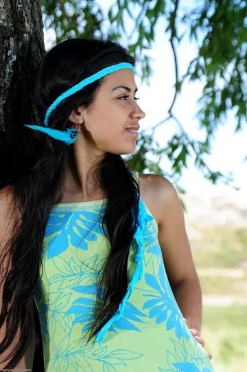Petite Latina Strips Out of Her Dress Outdoors and Fingers Her Hairy Pussy