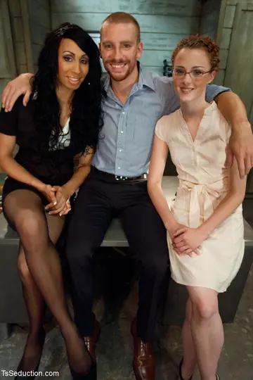 Honey FoXXX – Slim Redhead in Glasses and High Heels Has a Threesome