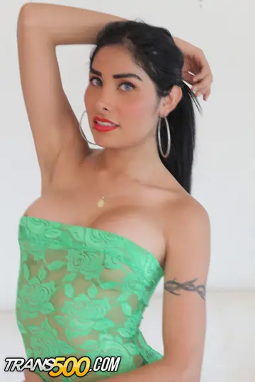 Latina Trans Woman Lifts Her Skirt to Reveal Her Nude Body