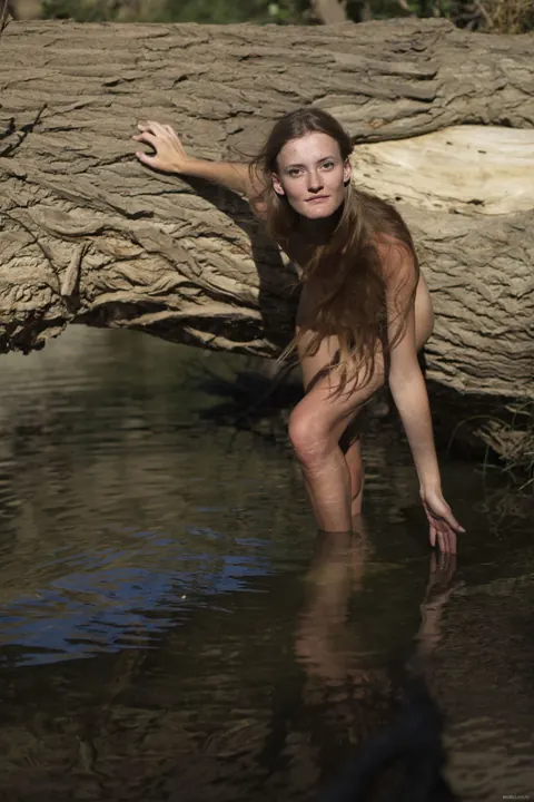 Redhead Poses Nude Among the Trees in the Forest – photo 16 of 21