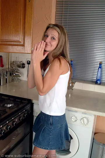 Petite European PAWG Spreads Her Meaty Pussy in the Kitchen