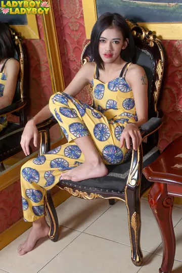 Asian Trans Woman Poses Nude and Shows Her Cock and Ass