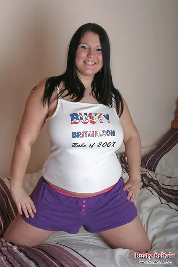 British BBW in Shorts Strips and Flaunts Her Big Natural Tits