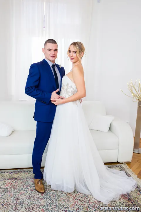Anna Khara: Blonde Bride in a Dress Takes Anal in a Threesome – photo 6 of 20
