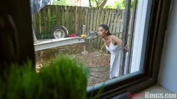 Eden West – Thick Ebony Babe Sucks Cock and Takes It Doggy Style
