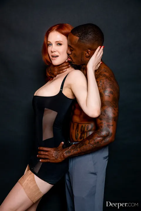 Maitland Ward: Tall Redhead MILF in Stockings Takes Interracial Anal Doggy – photo 8 of 20