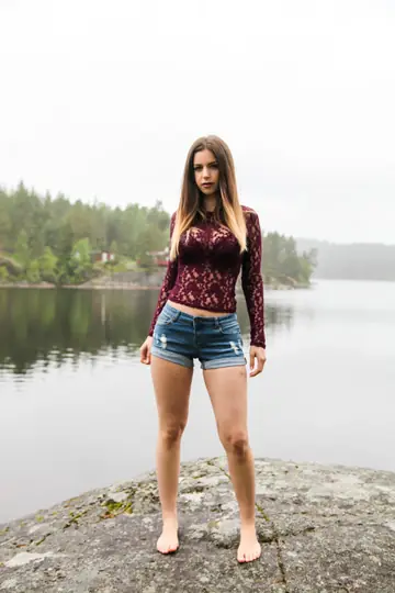 Stella Cox – British Brunette Strips and Shows Her Big Natural Tits
