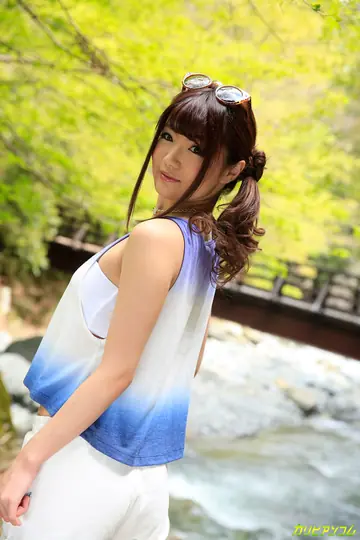 Outdoors, Hairy Asian Babe in Shorts and Glasses Gets Banged