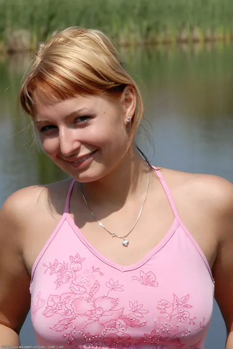 Busty Blonde Spreads Her Hairy Pussy – photo 1 of 21