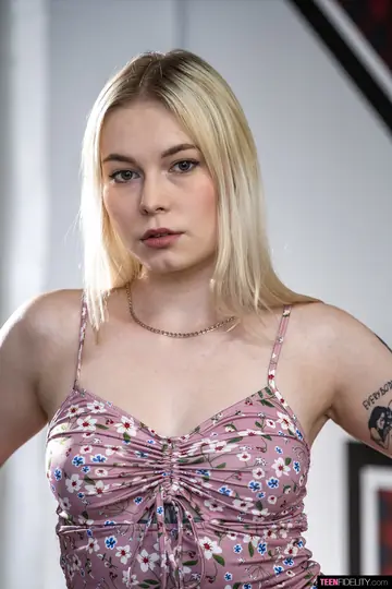 Mimi Cica – Blonde Strips Out of Her Dress to Reveal Her Inked Body in Lingerie